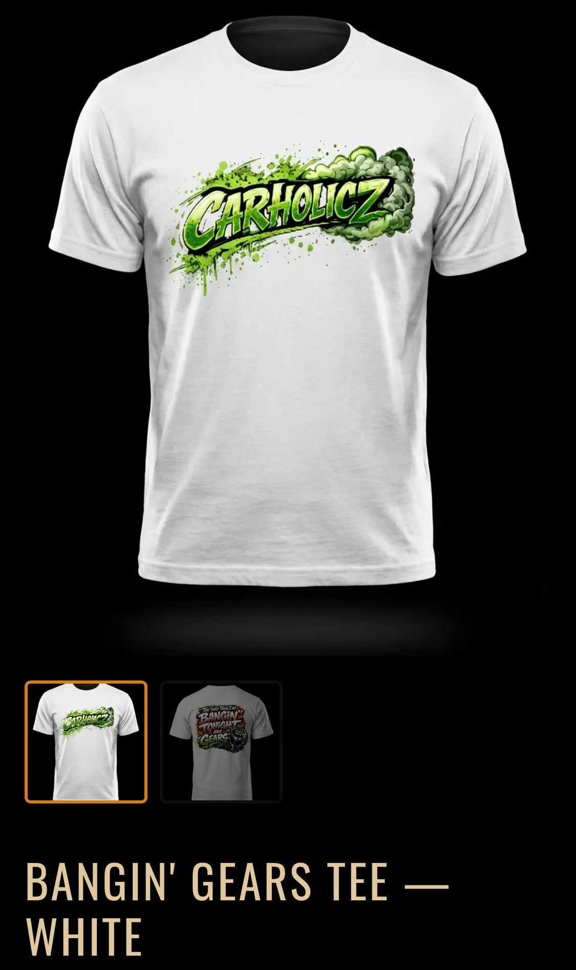 BANGIN GEARS TEE-WHITE